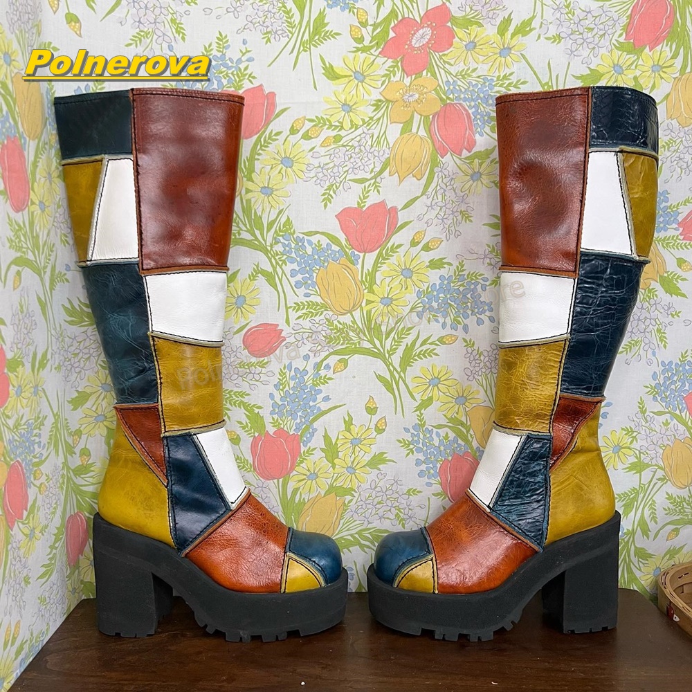 Vintage Fashion Y2K - أحذية نسائية طويلة حتى الركبة من