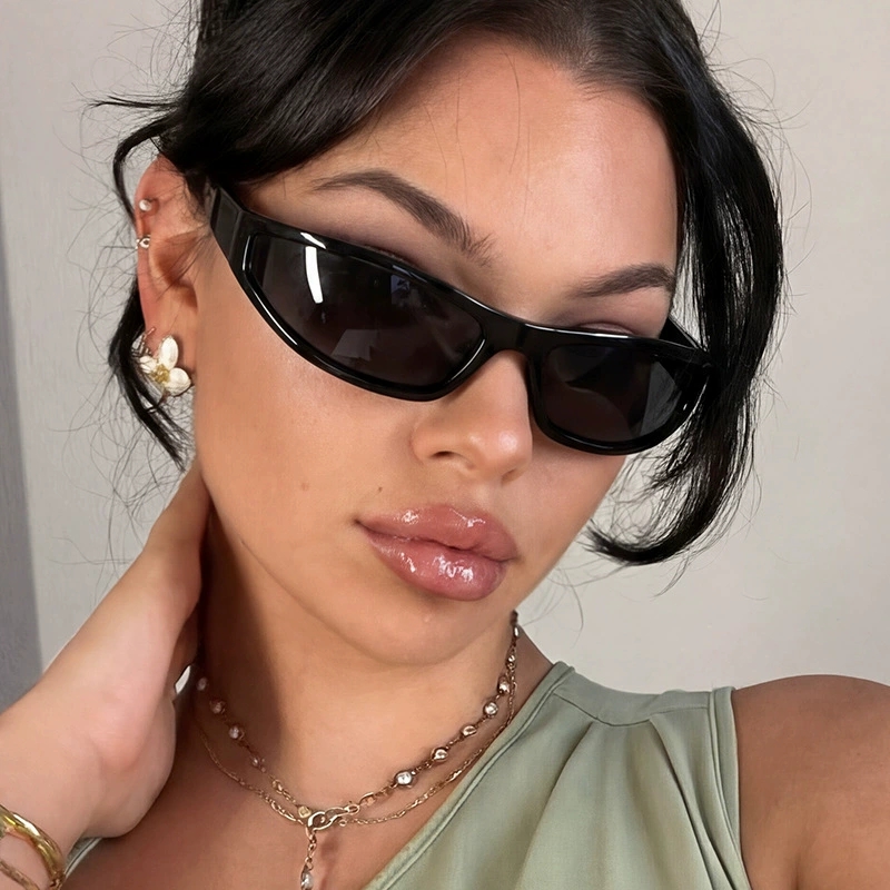 Vintage Fashion Y2K - نظارات شمسية مستطيلة ضيقة بتصميم Y2K