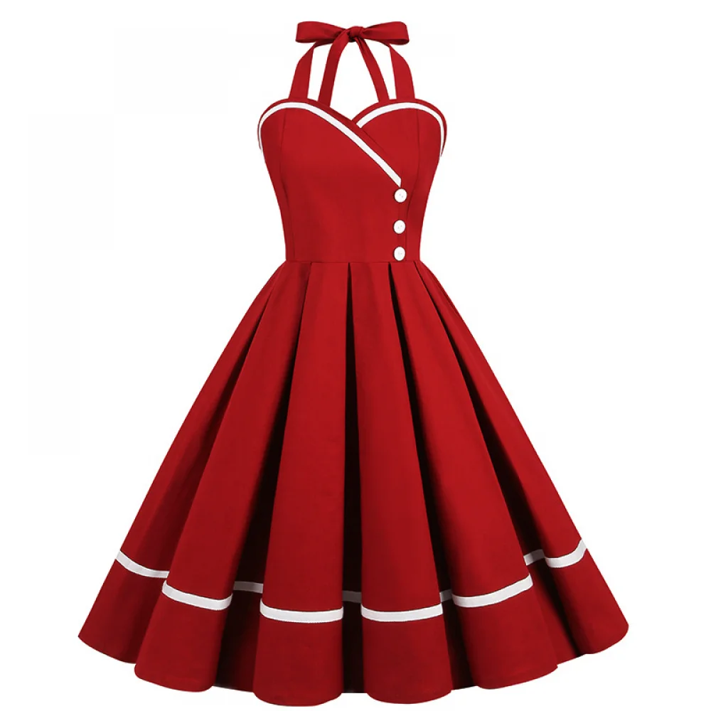 Vintage Fashion Dress - هالوين 50s 60s 80s فستان ريترو