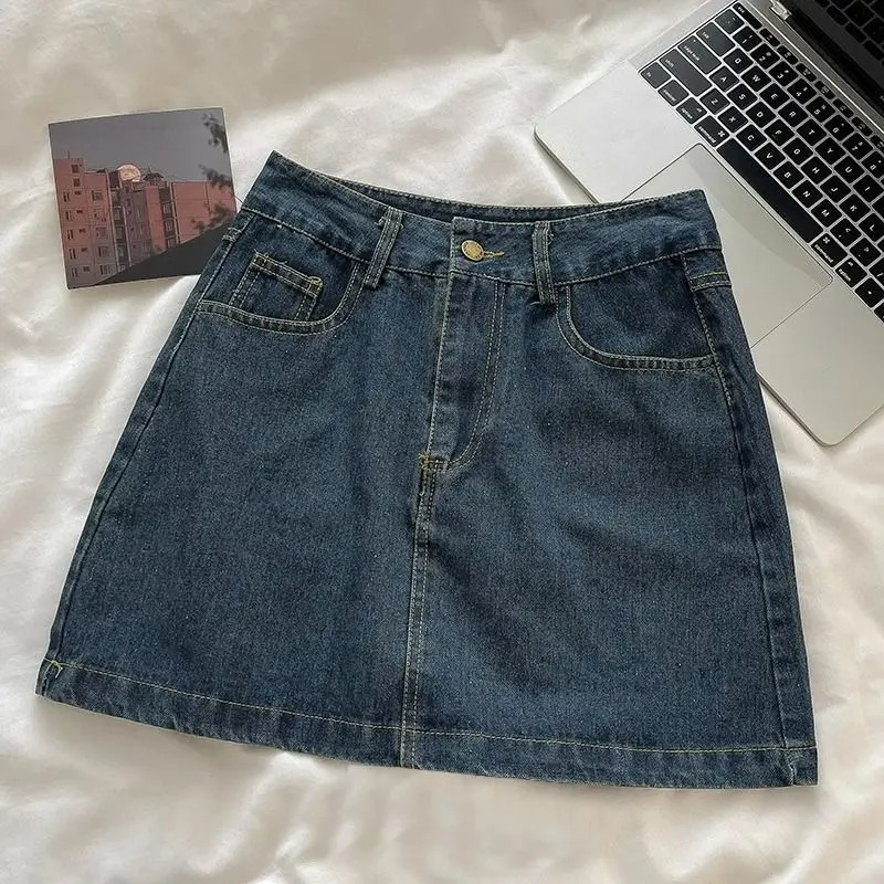 Vintage Fashion Y2K - طقم تنورة جينز Y2K: سترة بأزرار