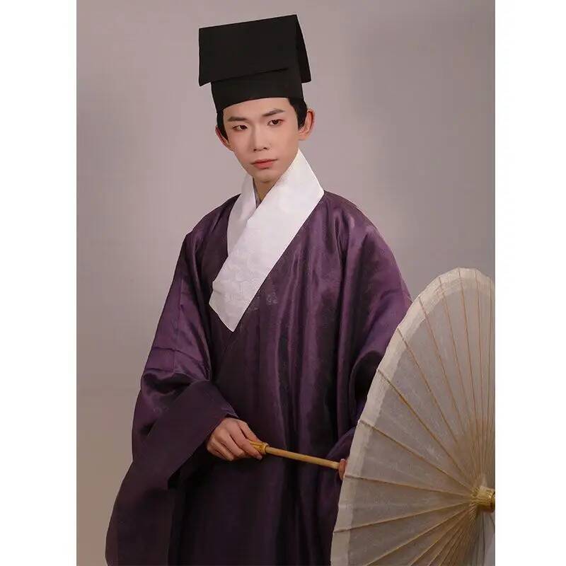 Vintage Fashion Dress - التقليدية Hanfu زهرة داكنة الشاش كم