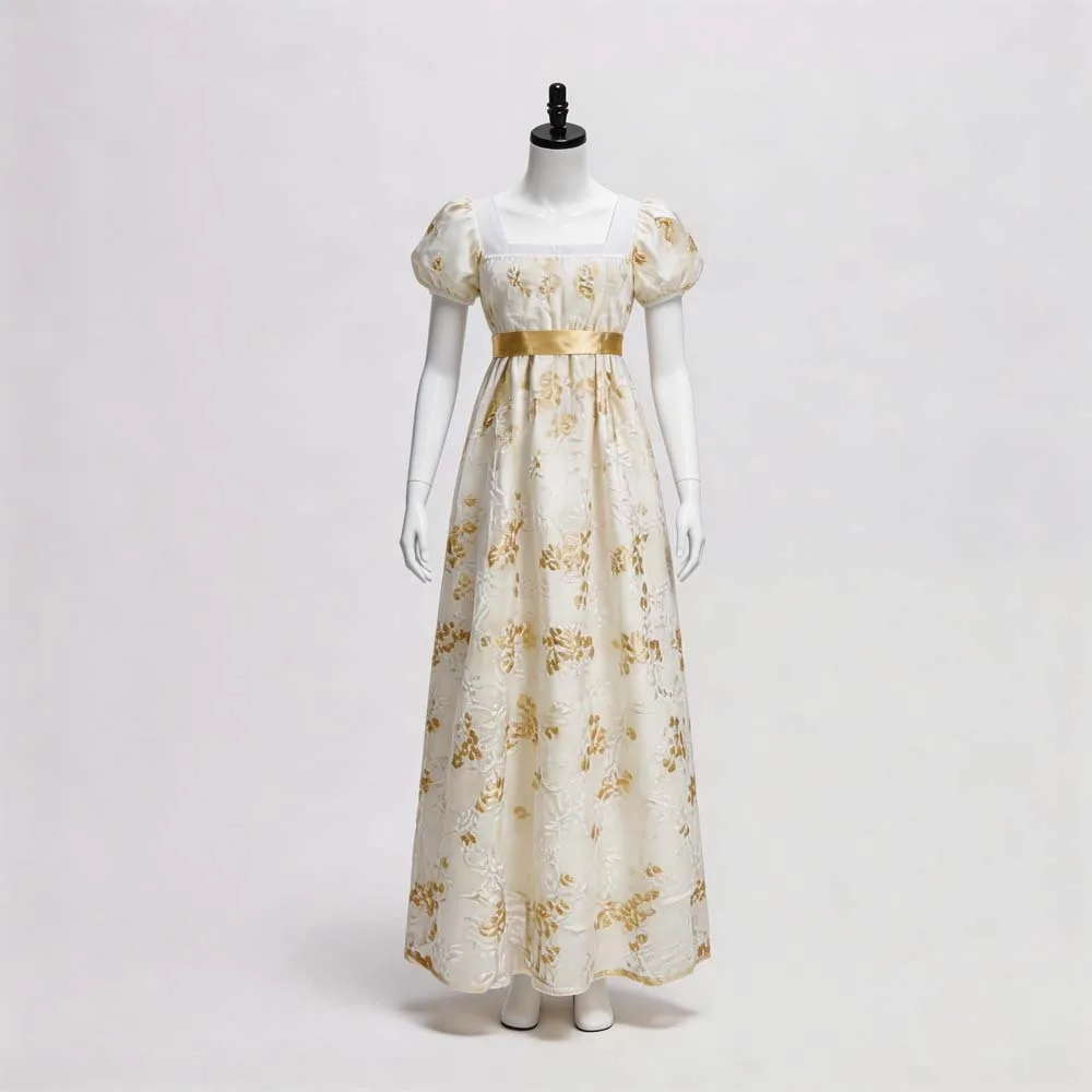 فستان شاي ريجنسي أوروبي عتيق ا - مراجعة Vintage Fashion Dress وسعره